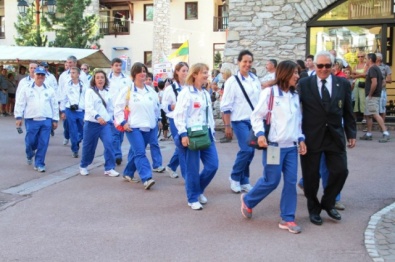 La delegazione azzurra capitanata da Roberto Gotelli alla Cerimonia di Apertura dei Mondiali