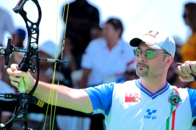 Sergio Pagni al tiro nella finale per il terzo posto