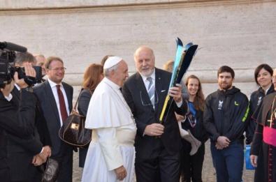 Papa Francesco in Vaticano con Eleonora Strobbe