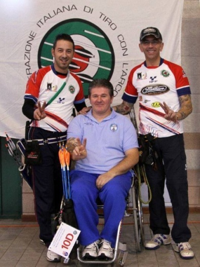 Antonio Carminio, Alberto Simonelli e Antonio Pompeo dopo il record italiano