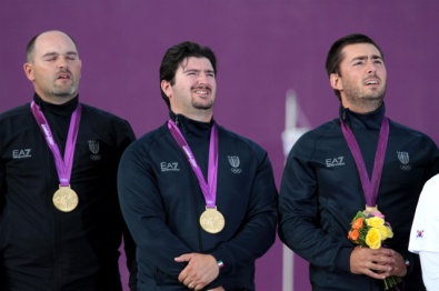 Il trio azzurro sul podio di Londra 2012