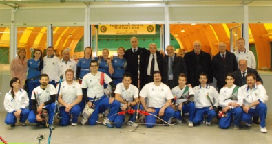 Il Presidente Malagò con gli azzurri al CTF di Cantalupa