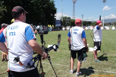 Il trio maschile compound (Foto Dean Alberga)