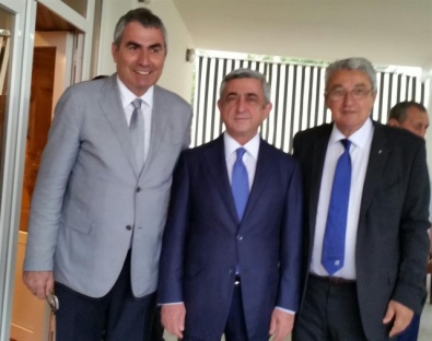 Il presidente Scarzella con il Presidente WA e il Presidente armeno