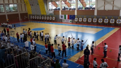 I giovani atleti al Palazzo dello Sport di Cantalupa