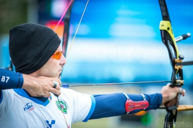 Mauro Nespoli durante la Ranking Raound (foto a cura della World Archery)