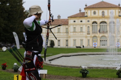 Vanessa Landi durante la finale dell'arco olimpico femminile