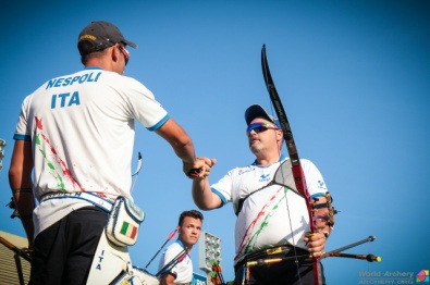 Un'immagine della preolimpica di Rio con Frangilli, Nespoli e Pasqualucci
