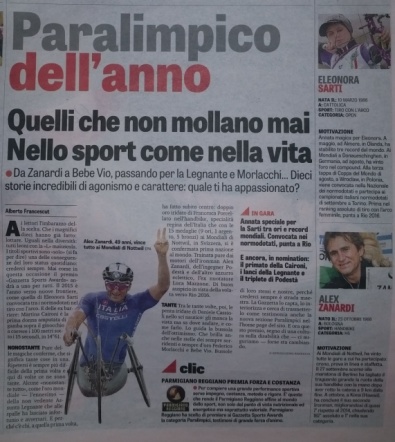 La pagina della Gazzetta dello Sport con i partecipanti al premio