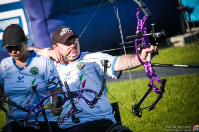 Alberto Simonelli ai Mondiali 2015 nella foto a cura della World Archery