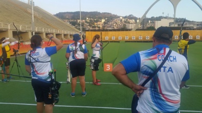 Le azzurre sul campo di gara olimpico