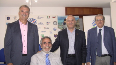 I partecipanti alla conferenza da sinistra Derudas, Porru, Poddighe e Pintus