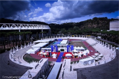 Lo Stadio dei Marmi visto dal Palazzo H