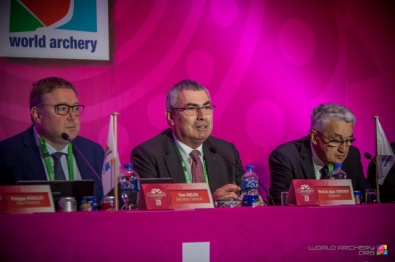Ugur Erdner, Tom Dielen e il presidente FITARCO Mario Scarzella