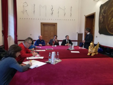 I RELATORI ALLA CONFERENZA STAMPA AL COMUNE DI RIMINI