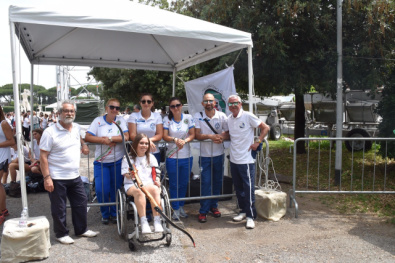 Gli azzurri e i tecnici del Comitato allo Stadio dei Marmi
