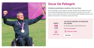 La locandina della presenza di Oscar De Pellegrin