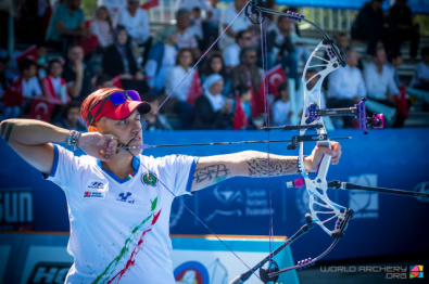 Marcella Tonioli durante l'ultima finale di Coppa del Mondo