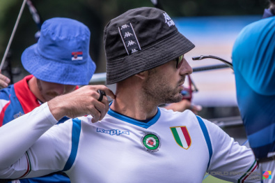 Mauro Nespoli in maglia azzurra