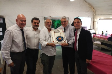 Spigarelli festeggiato da Montini, Polidori, Scarzella e Tolu