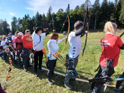 Gli azzurri durante i tiri di riscaldamento
