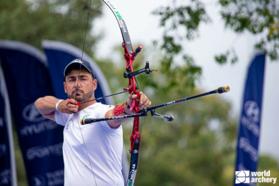Mauro Nespoli durante le ultime finali di Coppa del Mondo