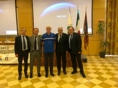Beccari con il Presidente e il segretario Federale, con presidente e segretario di assemblea