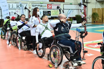 Gli atleti del Para-Archery impegnati nell'ultima edizione dei Tircolori Indoor